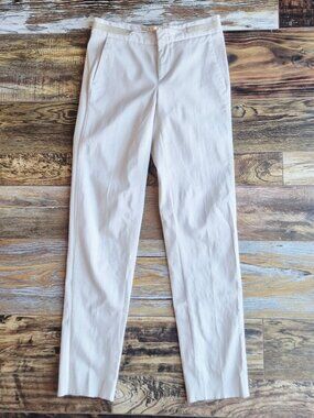 Vintage Gucci Made in Italy Built-In Leather Belt Pants Slim Leg Beige